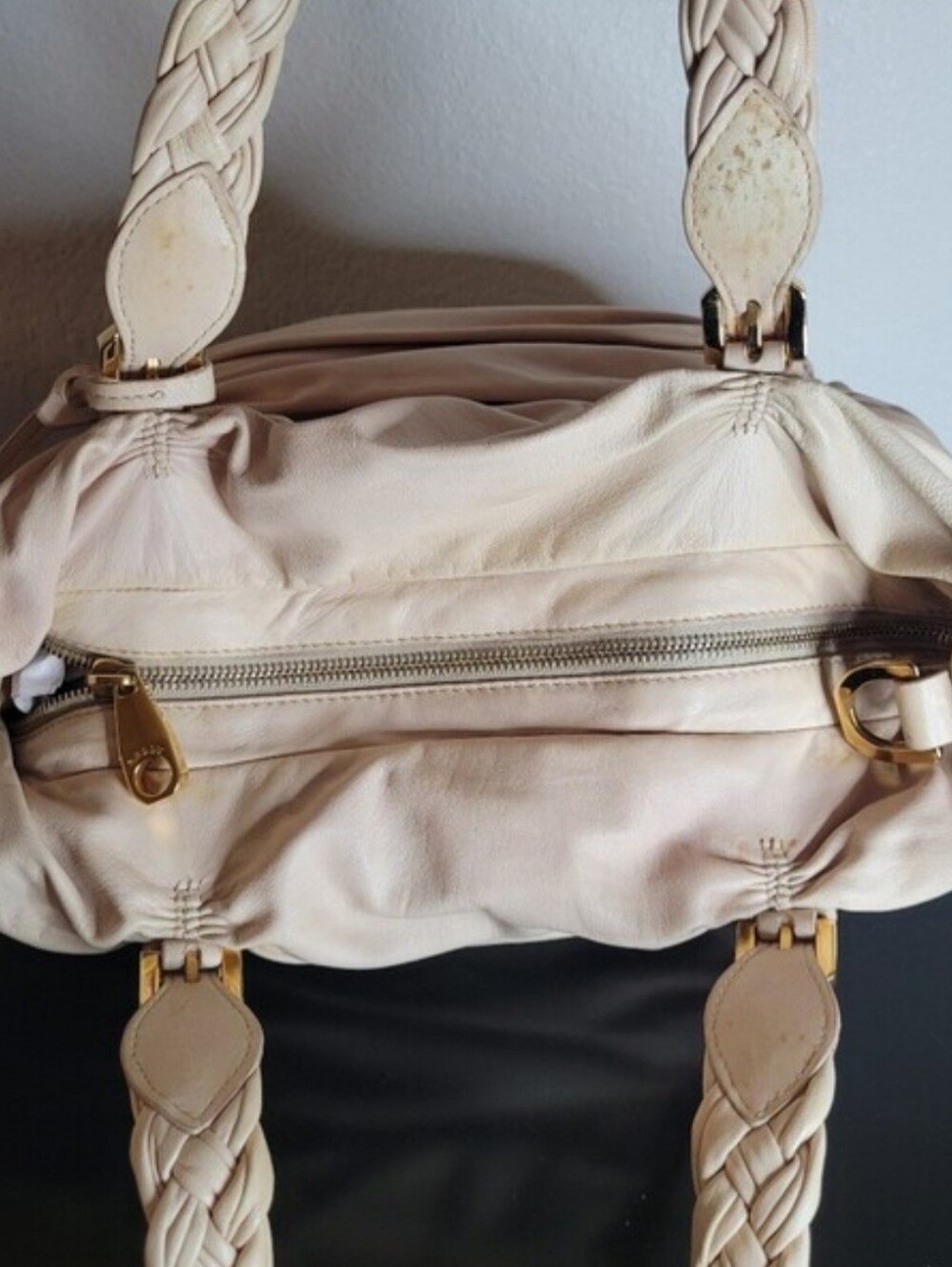 Bally Vintage Gathered Lambskin Leather Mayo Hobo Bag Made In Switzerland - Picture 3 of 12